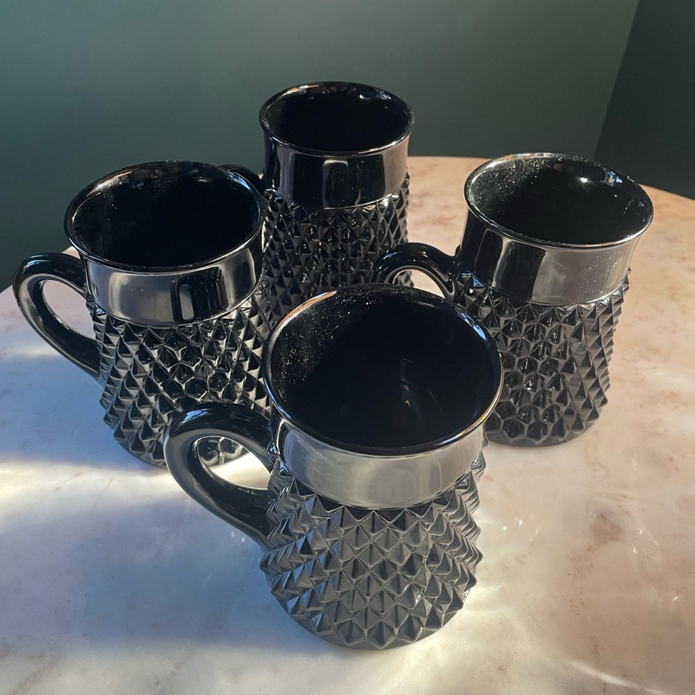 Cameo Black Mugs by Tiara - Set of 4